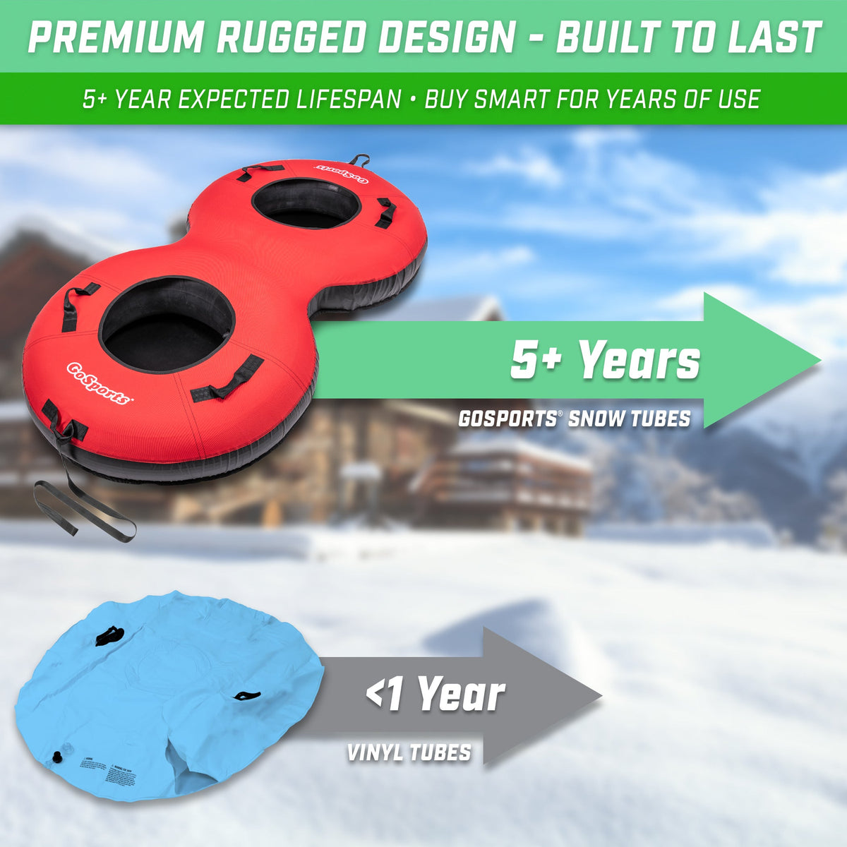 GoSports 2 Person Snow Tube Red
