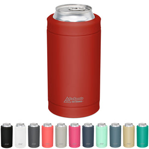 burnt red can cooler with color swatch at bottom
