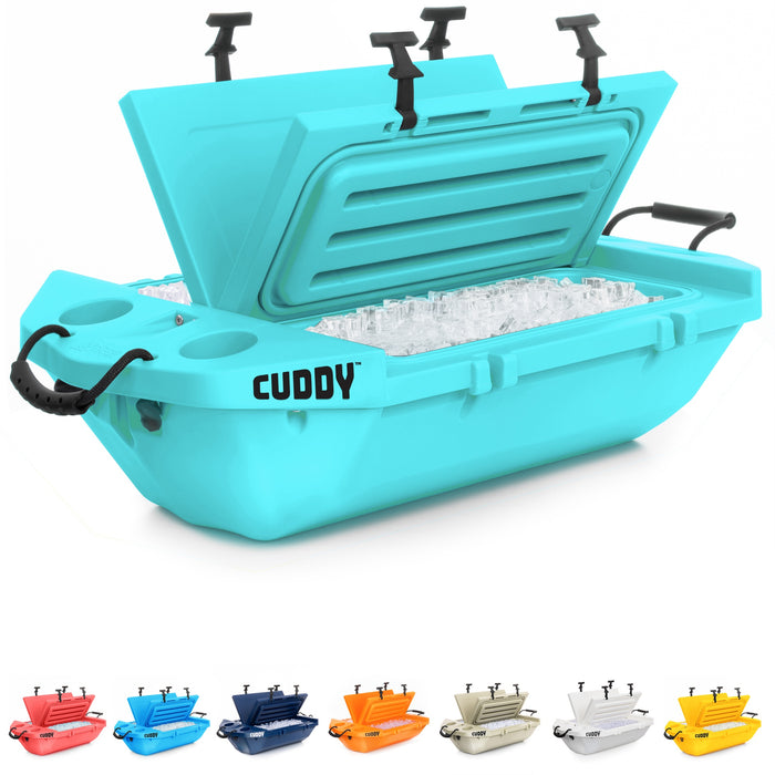 CUDDY Floating Cooler and Dry Storage Vessel – 40QT – Amphibious Hard Shell Design, Seafoam