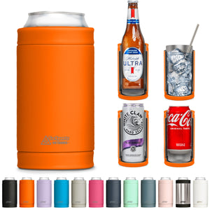 DUALIE 3 in 1 Insulated Can Cooler - Universal Size for 12 oz Cans, Slim Cans, and Bottles - Orange GoSports 