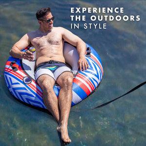 GoSports WOVN River Tube with Premium Canvas Cover - Heavy Duty Float for Rivers, Lakes, & Pools - Baja-GoSportsOutdoors.com