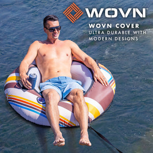 GoSports WOVN River Tube with Premium Canvas Cover - Heavy Duty Float for Rivers, Lakes, & Pools - Drifter-GoSportsOutdoors.com