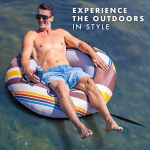 GoSports WOVN River Tube with Premium Canvas Cover - Heavy Duty Float for Rivers, Lakes, & Pools - Drifter-GoSportsOutdoors.com