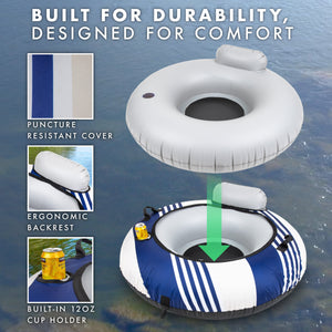GoSports WOVN River Tube with Premium Canvas Cover - Heavy Duty Float for Rivers, Lakes, & Pools - Lido-PlayGoSports.com