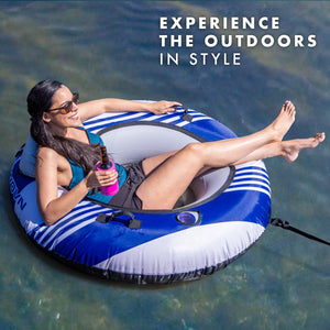 GoSports WOVN River Tube with Premium Canvas Cover - Heavy Duty Float for Rivers, Lakes, & Pools - Lido-PlayGoSports.com
