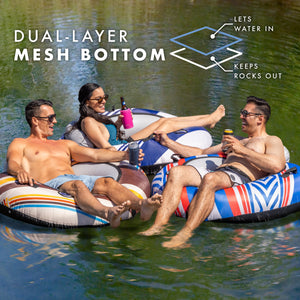 GoSports WOVN River Tube with Premium Canvas Cover - Heavy Duty Float for Rivers, Lakes, & Pools - Mesa-PlayGoSports.com