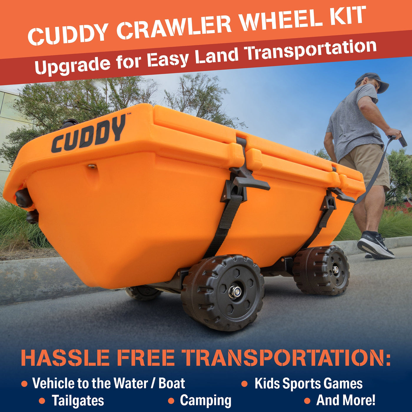 Cuddy Crawler Wheel Conversion Set - Cooler Wheel Kit for Cuddy Cooler –