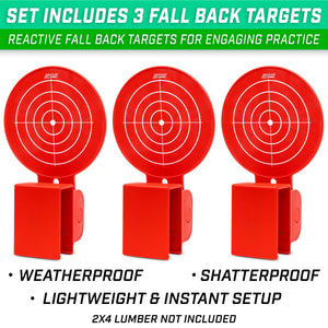 GoSports Outdoors Blast Range Shooting Target 3 Pack, All-Weather Reactive Fall Back Targets