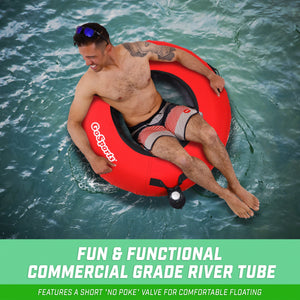 GoSports 44" Heavy Duty River Tube with Premium Canvas Cover - Commercial Grade River Tube - Red Pool Toy playgosports.com 