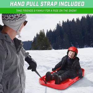 GoSports 2 Person Premium Snow Sled with Double Walled Construction, Pull Strap and Padded Seat Snow Sled playgosports.com 