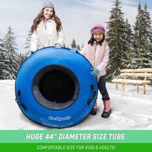 GoSports 44" Heavy Duty Winter Snow Tube with Premium Canvas Cover - Commercial Grade Sled - Blue Snow Tube playgosports.com 