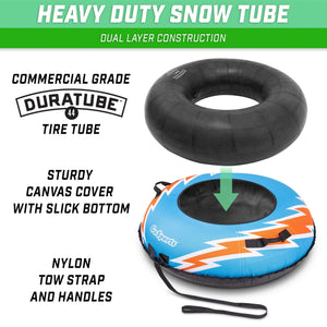 GoSports 44" Heavy Duty Winter Snow Tube with Premium Canvas Cover - Commercial Grade Sled - Retro Snow Tube playgosports.com 